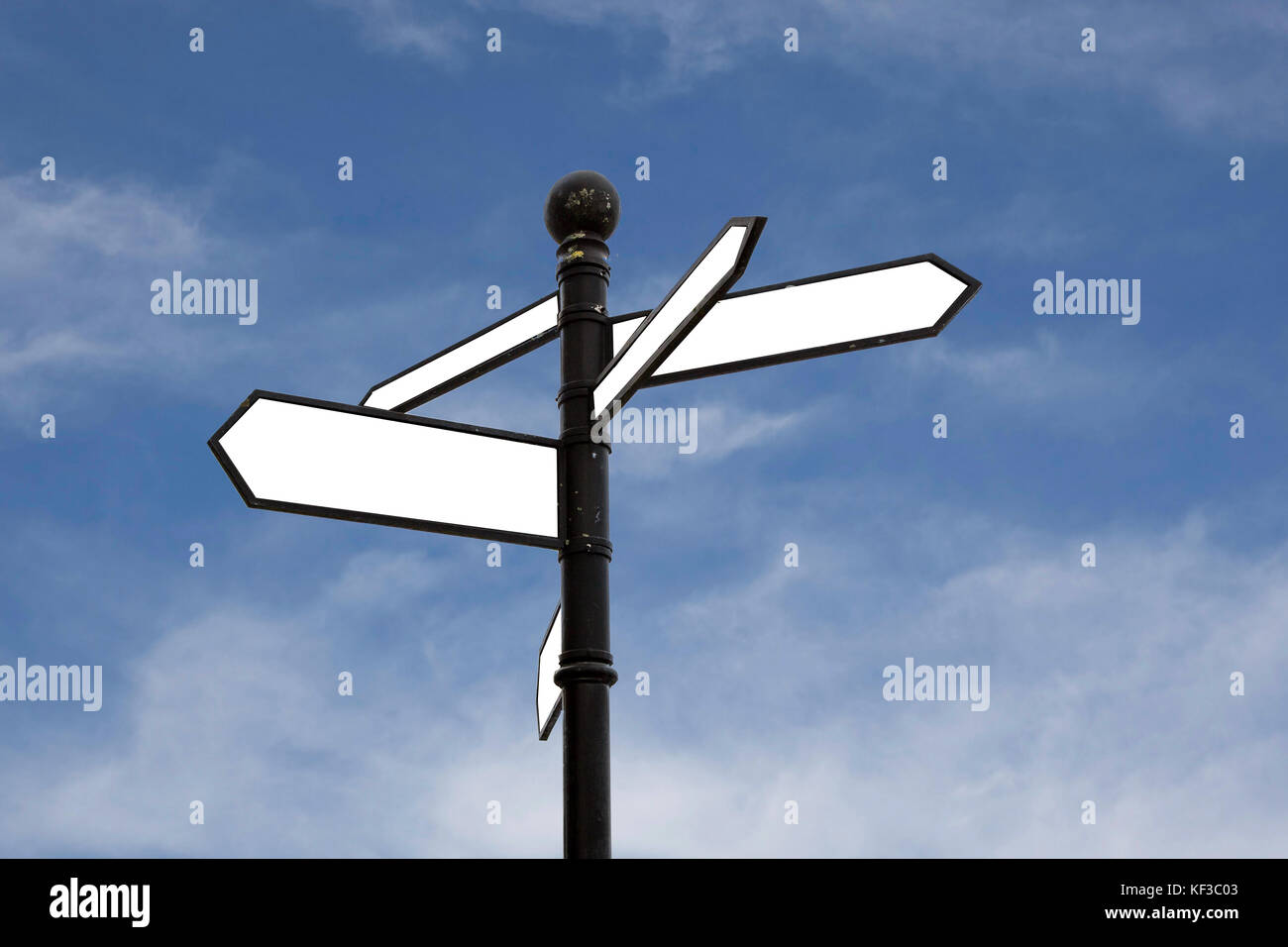 Blank road sign on blue sky background with copy space Stock Photo - Alamy