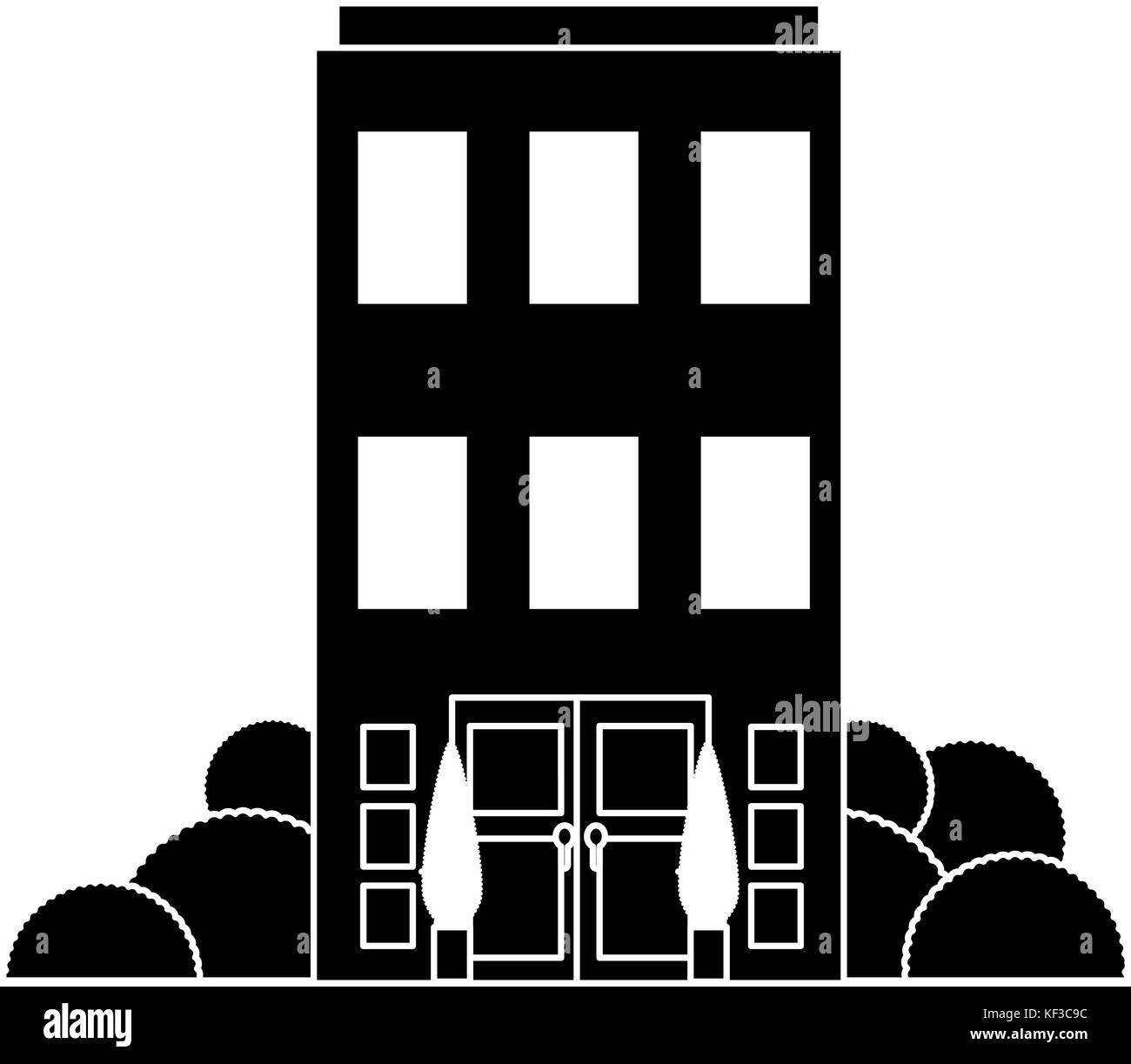 building front isolated icon vector illustration design Stock Vector ...