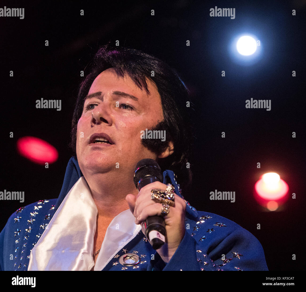 Elvis fans and tribute performers attend the 2017 Porthcawl Elvis