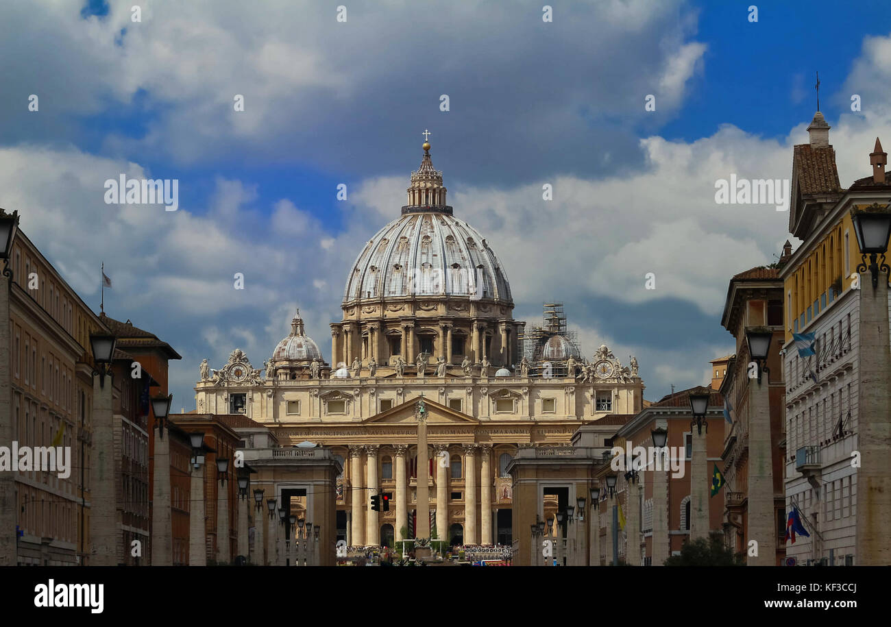 The view at famous St Peter Basilica in Rome Stock Photo - Alamy