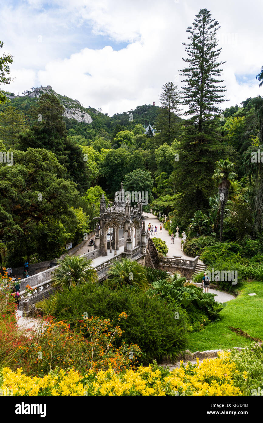 Quinta da Regaleira is a World Heritage Site by UNESCO within the Cultural Landscape of Sintra Portugal Stock Photo