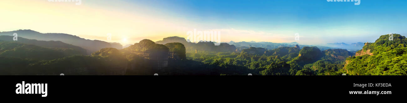 Danxia landform scenery Stock Photo