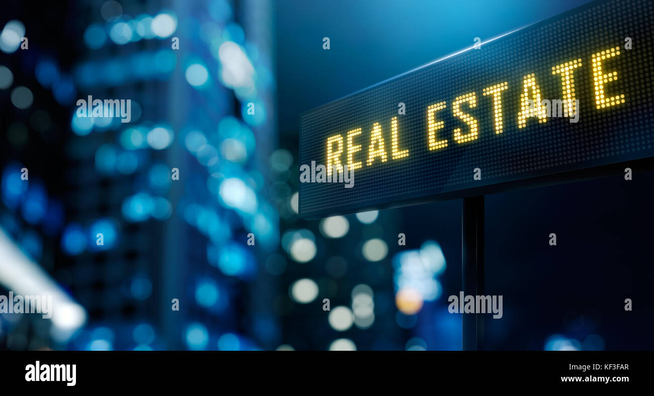 LED Display Real Estate Signage Stock Photo Alamy