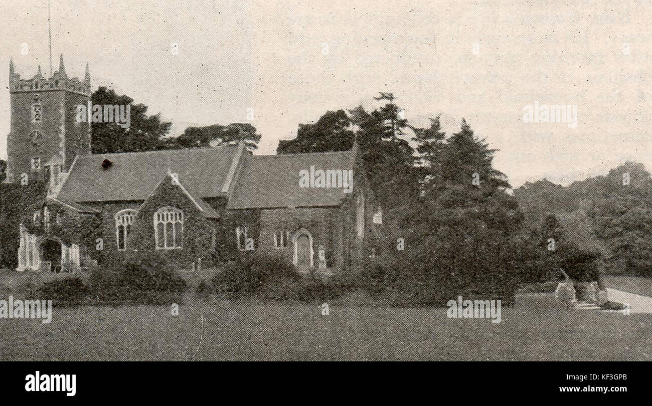 1932 - The St. Mary Magdalene Church used by the  British Royal family near Sandringham House, Norfolk in 1930's Stock Photo