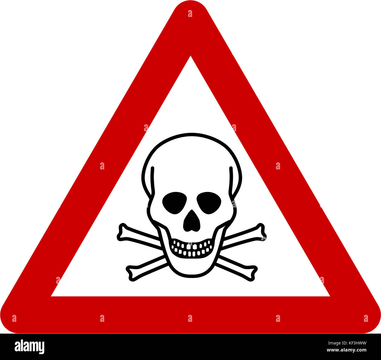 Warning sign with deadly danger symbol Stock Photo