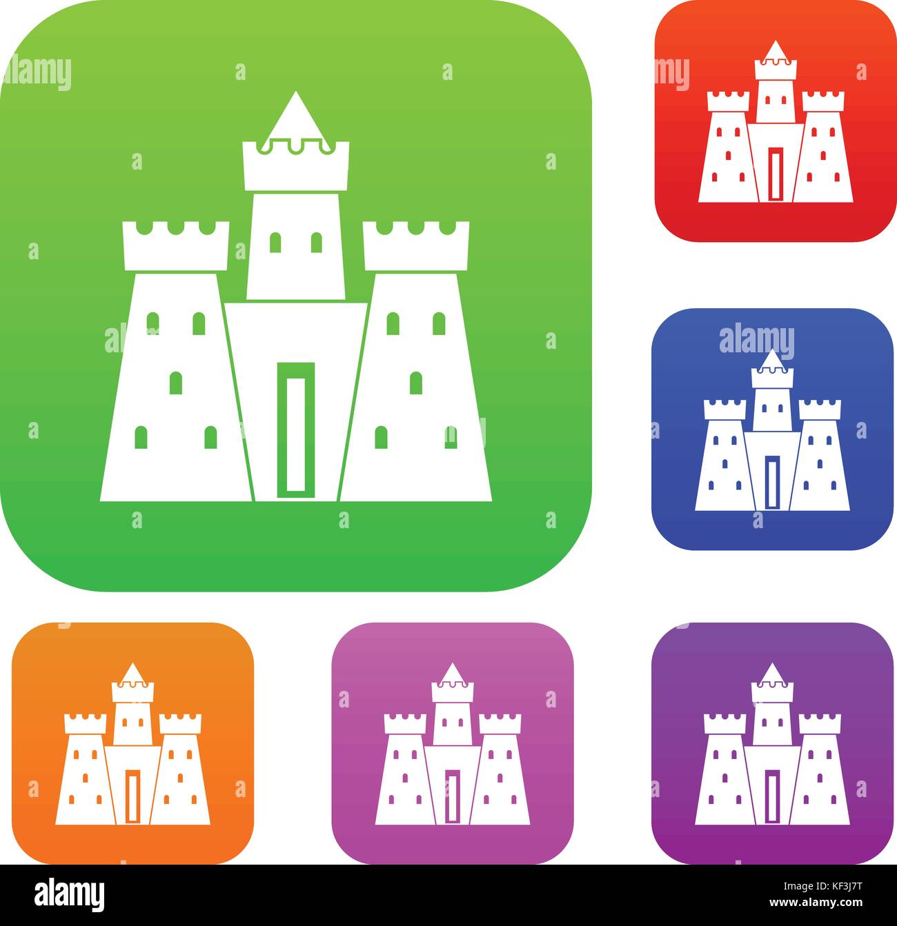 Ancient castle palace set color collection Stock Vector Image & Art - Alamy