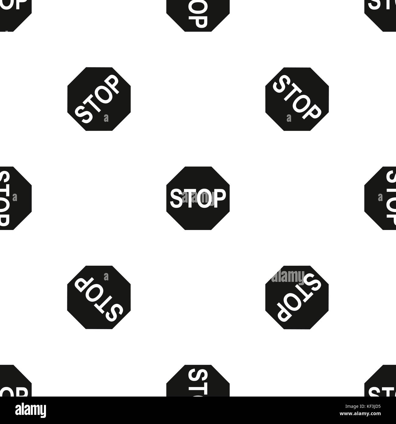 Stop sign pattern seamless black Stock Vector Image & Art - Alamy