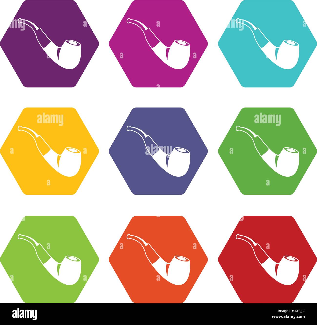 Smoking pipe icon set color hexahedron Stock Vector Image & Art - Alamy