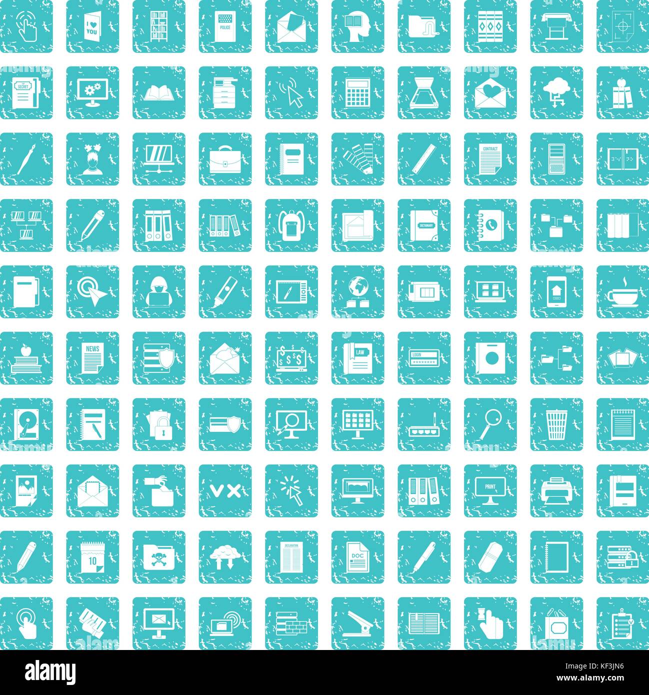 100 folder icons set grunge blue Stock Vector Image & Art - Alamy