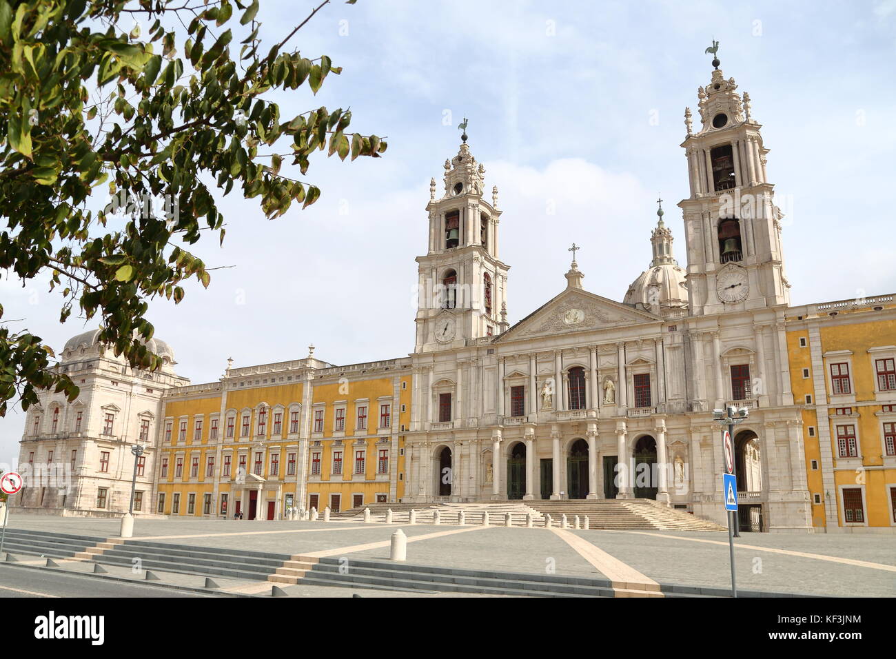Front of the National Palace in Mafra, Portugal Stock Photo