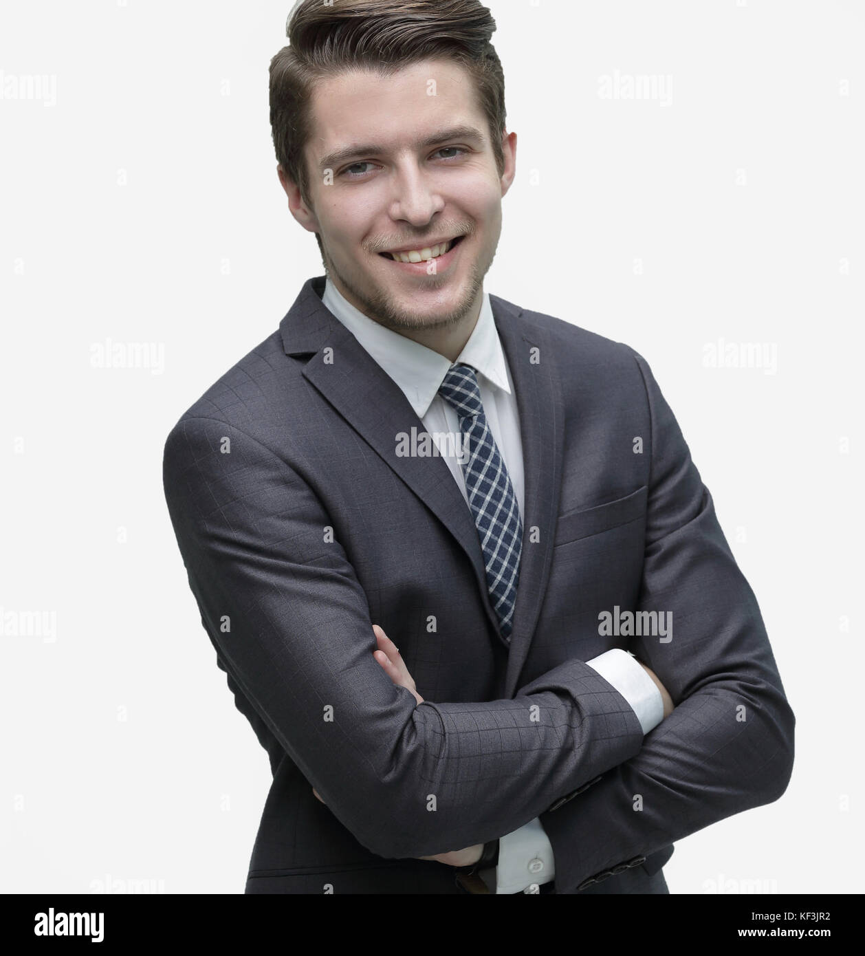 confident businessman looking at the camera Stock Photo - Alamy