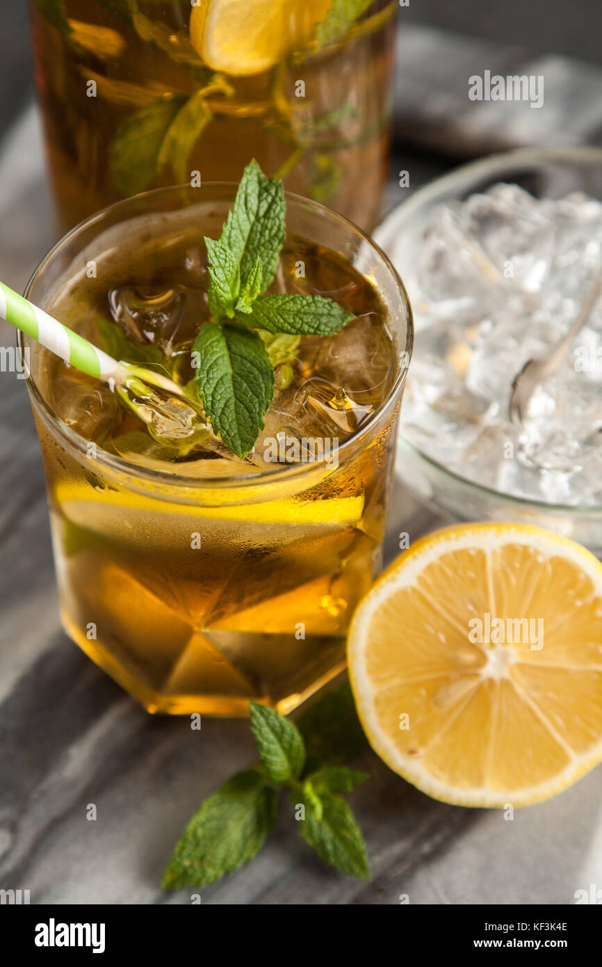 Elf Tea Ice tea with lemon and mint Stock Photo - Alamy
