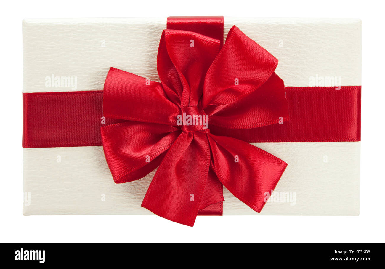 Gift box on white background Stock Photo - Alamy