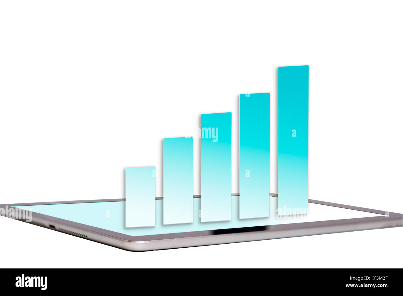 Sales growth chart on tablet screen Stock Photo Alamy