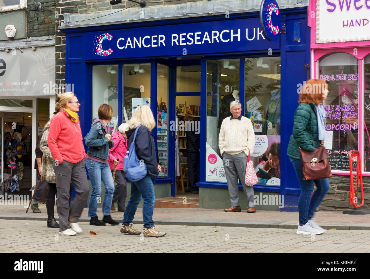 Cancer Research UK charity shop store shopfront Keswick Cumbria England