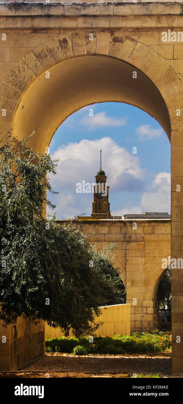 A view of Senglea Clock Tower in Malta Stock Photo Alamy