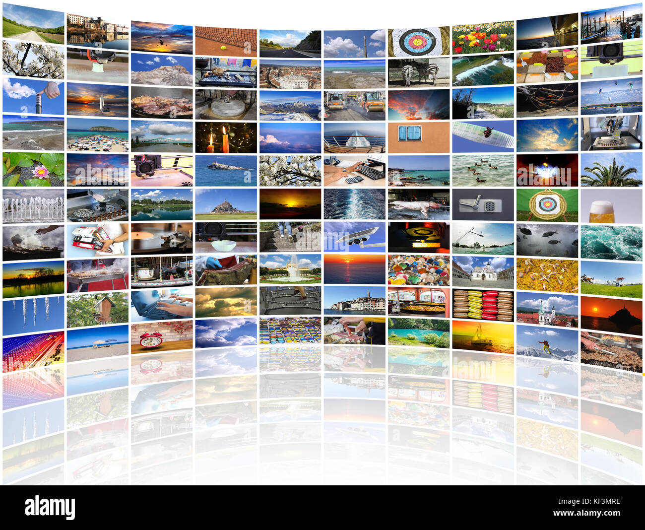 Big multimedia video and image wall of the TV screen Stock Photo Alamy