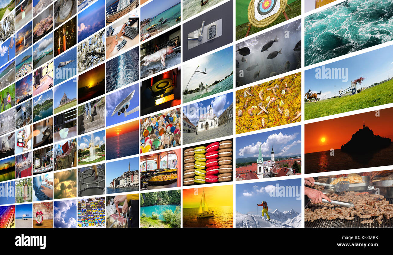 Big multimedia video and image wall of the TV screen Stock Photo Alamy