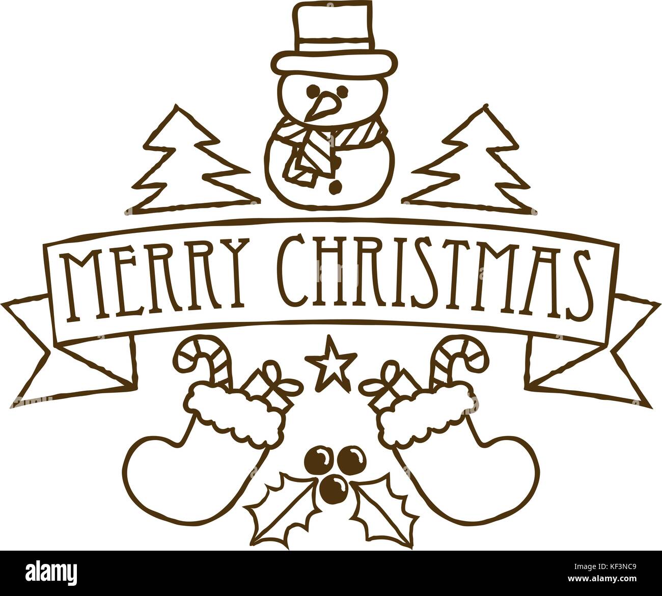 Merry Christmas Greetings Festive Design Stock Vector