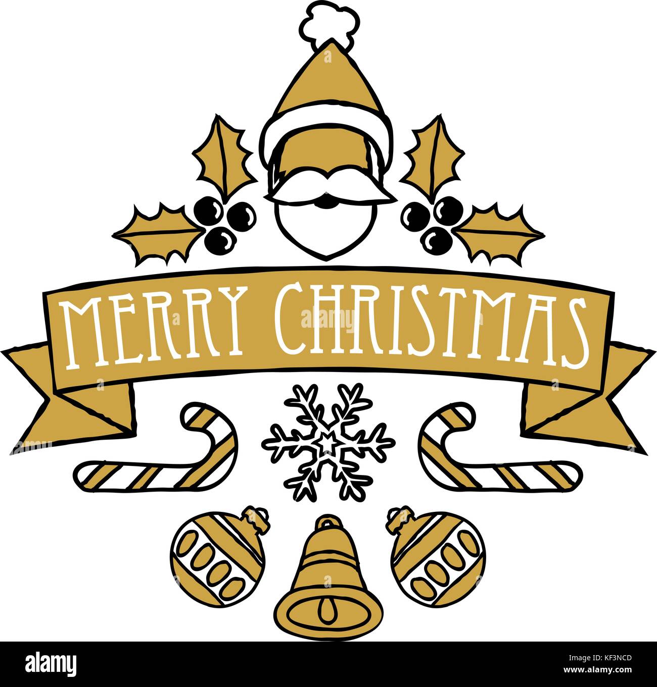 Merry Christmas Greetings Seasonal Design Stock Vector