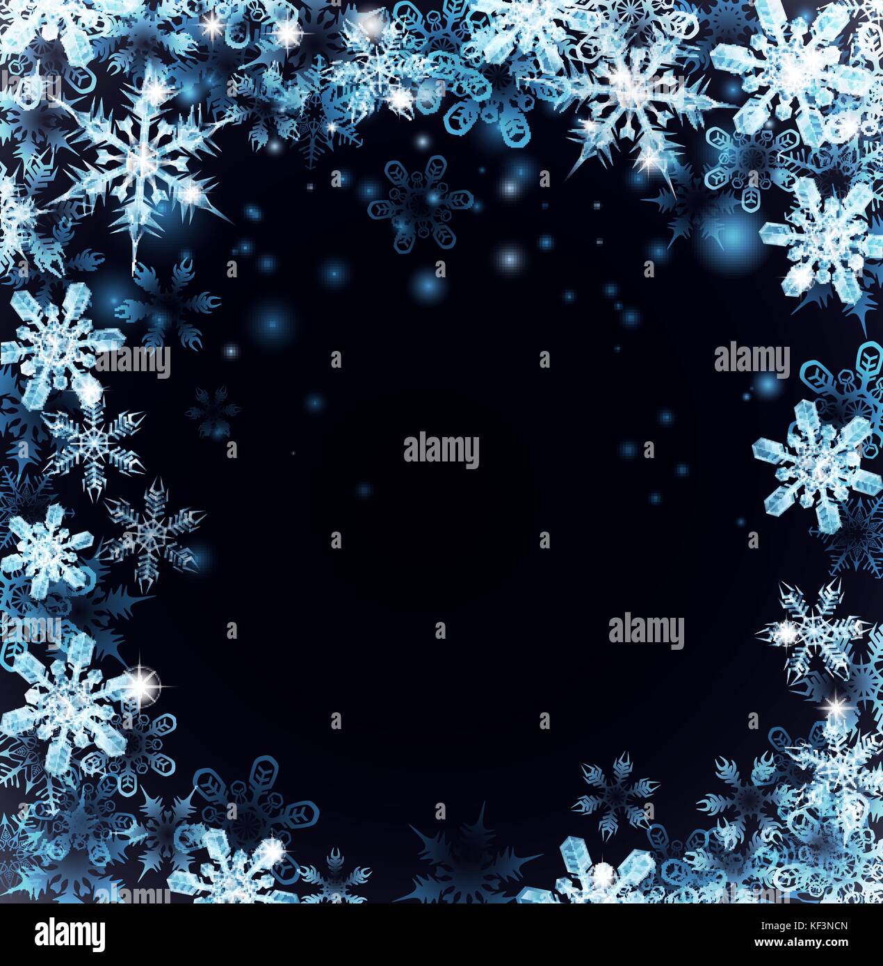 Blue Christmas Snowflakes Background Stock Vector