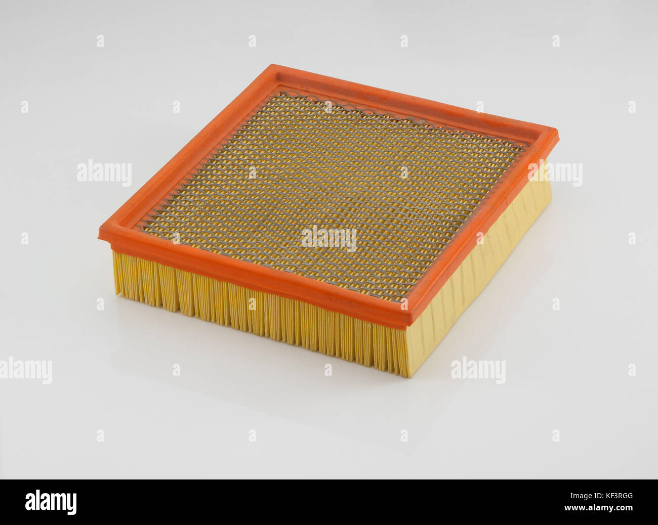 automotive filter square shape orange on a white background Stock Photo ...
