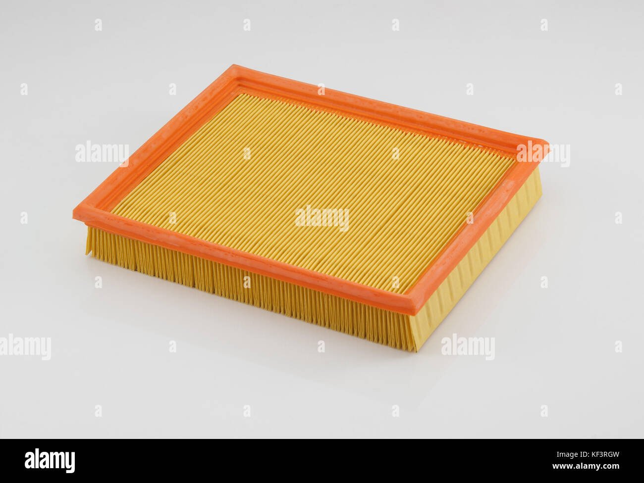 automotive filter square shape orange on a white background Stock Photo ...