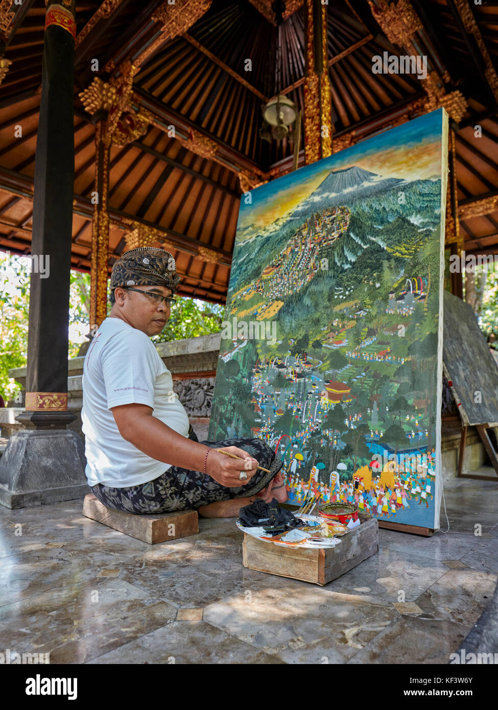 Balinese artist working at the Agung Rai Museum of Art (ARMA). Ubud