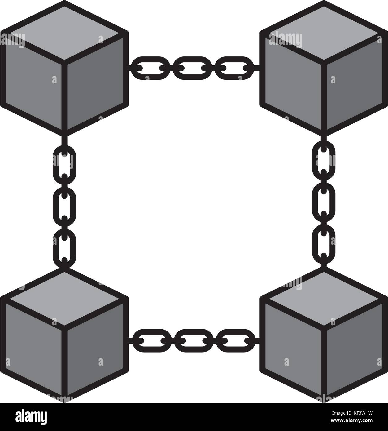 Square Block Chain block chain business technology concept digital Stock Vector Image ...