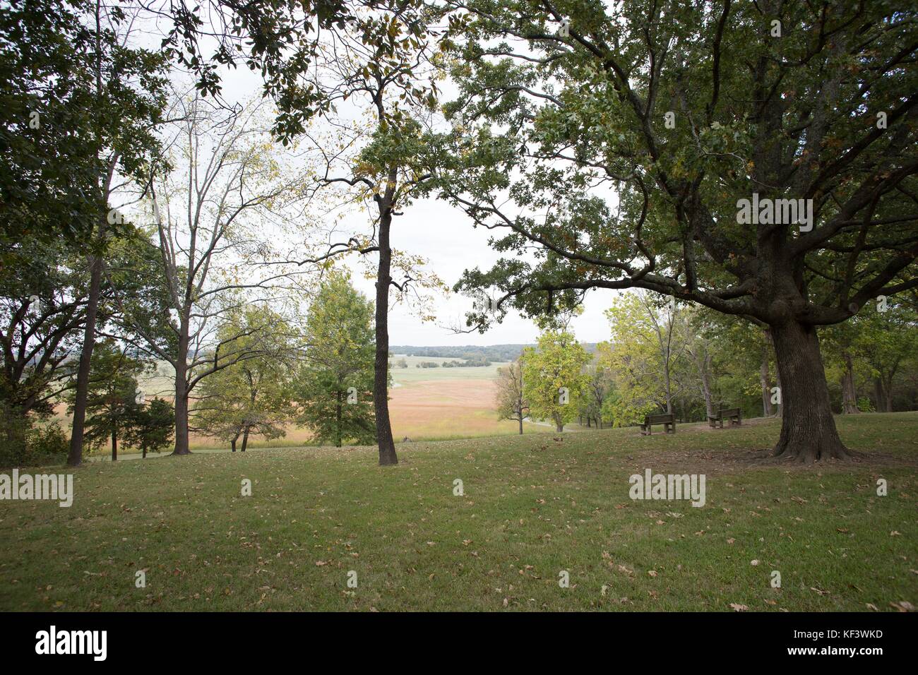 A view of the battlefield at Prairie Grove Battlefield State Park in