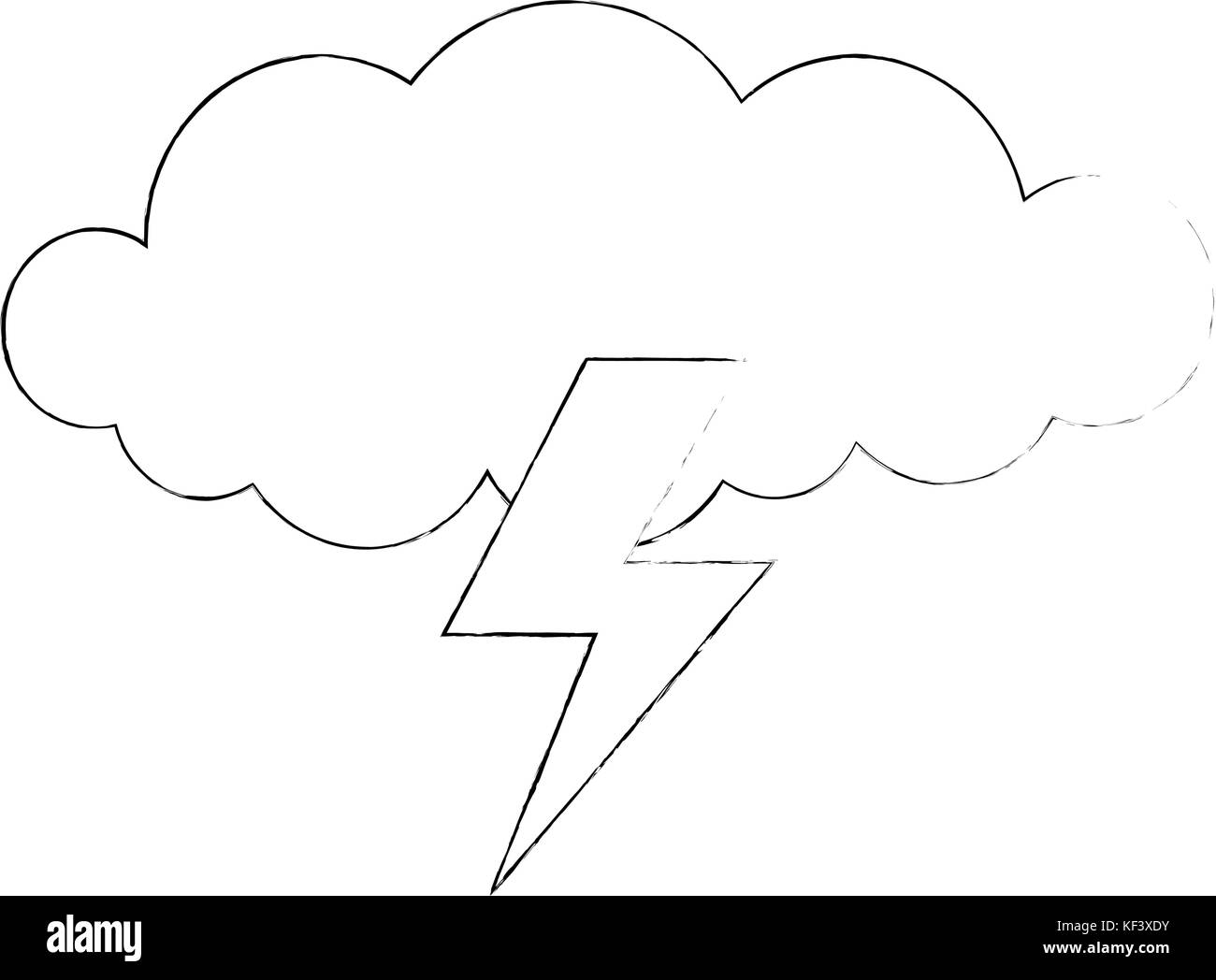 cloud with rays storm vector illustration design Stock Vector Image ...