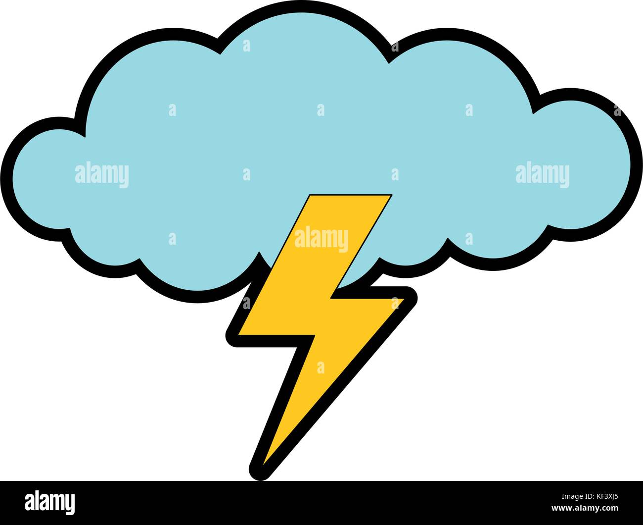cloud with rays storm vector illustration design Stock Vector Image ...