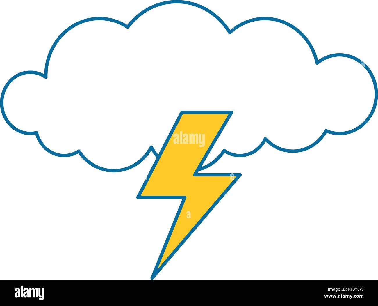 cloud with rays storm vector illustration design Stock Vector Image ...