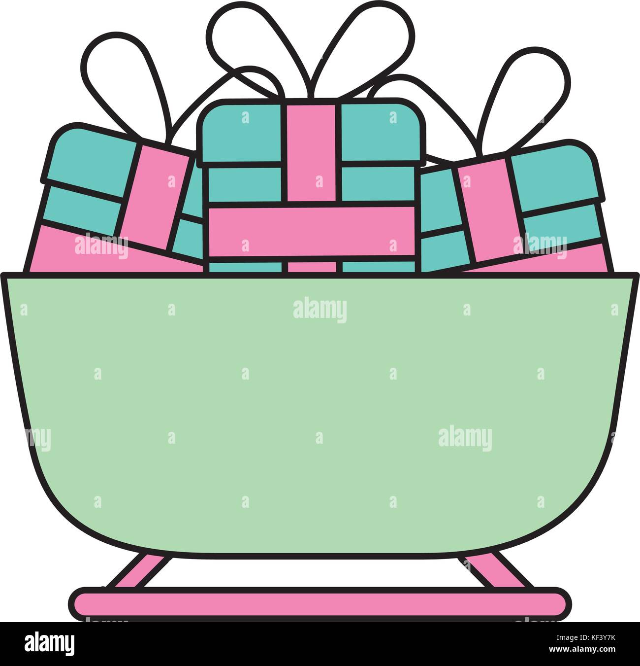 christmas sledge full gifts box decoration Stock Vector Image & Art - Alamy
