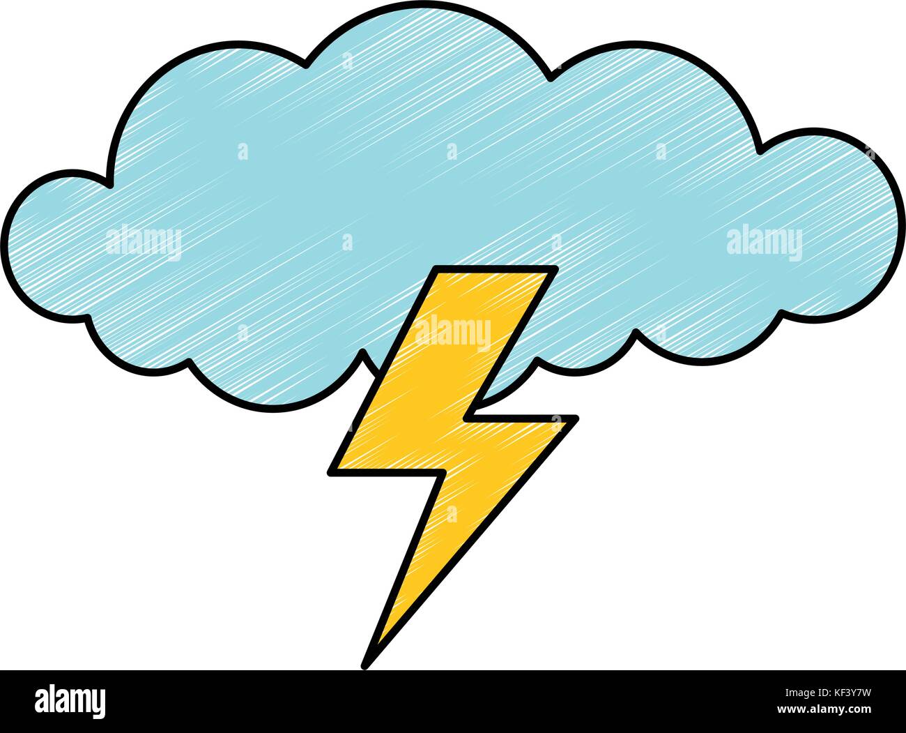cloud with rays storm vector illustration design Stock Vector Image ...