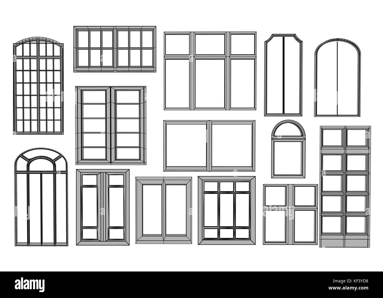 set of windows isolated on white background Stock Vector Image & Art ...