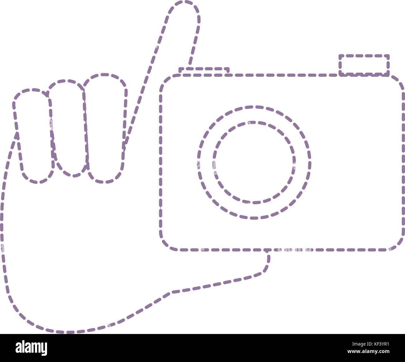 hand with camera photographic isolated icon vector illustration design ...