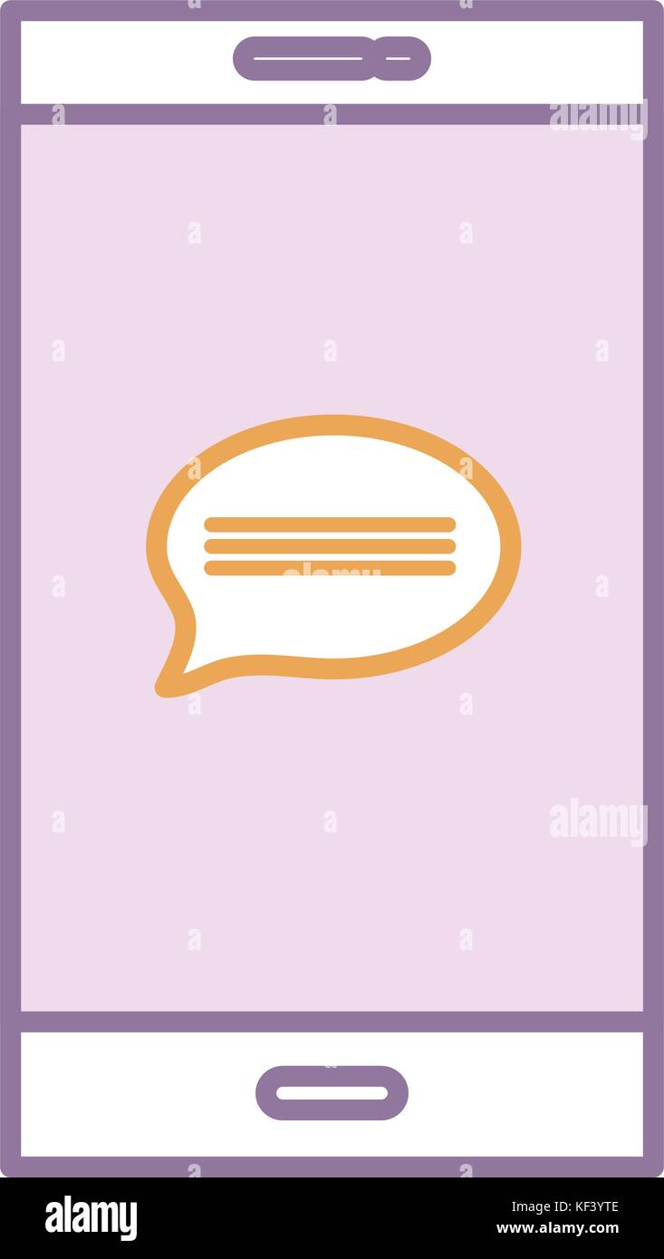 smartphone device with speech bubble vector illustration design Stock ...