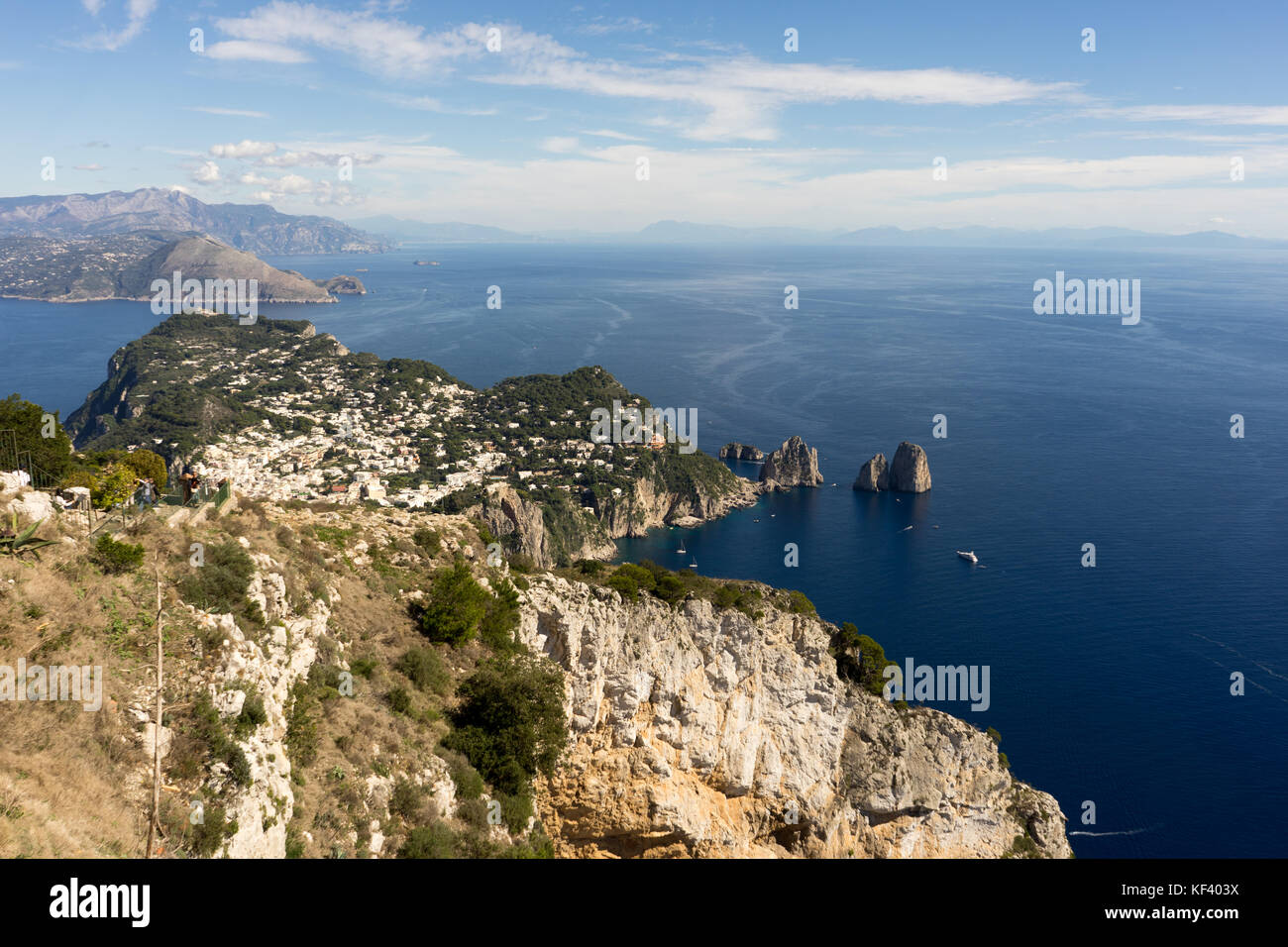 Capri, stunning view over Faraglioni Stock Photo