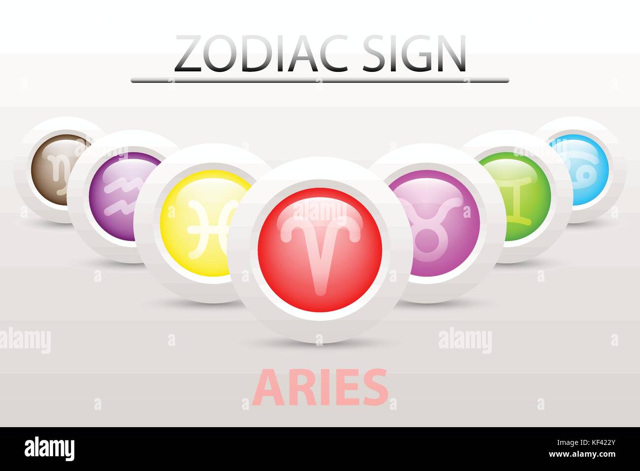 Horoscope astrology zodiac sign symbol of Aries on sequence with 3d ...
