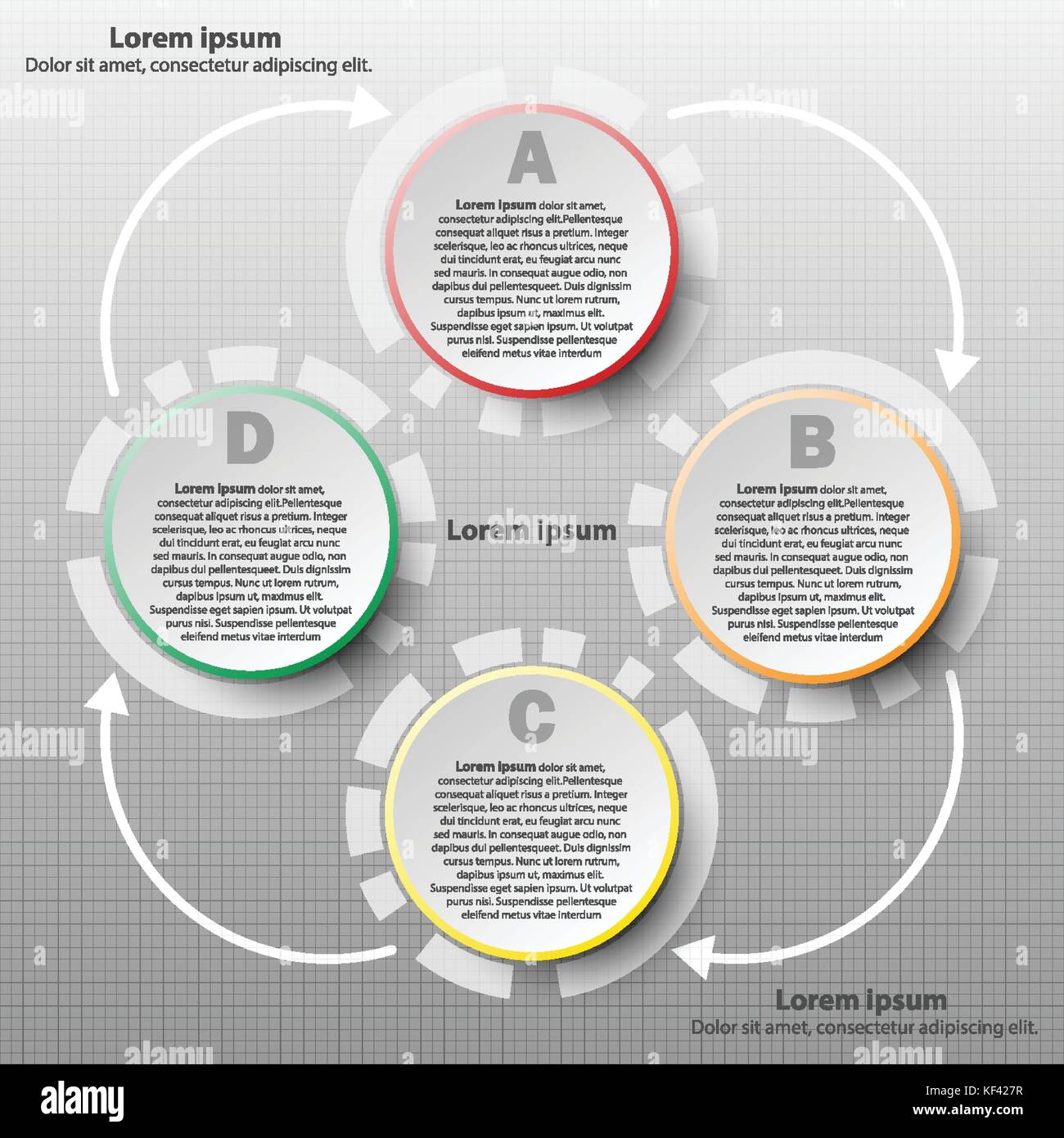 Coloful paper 3d circle in cycle loop sequence for website presentation ...