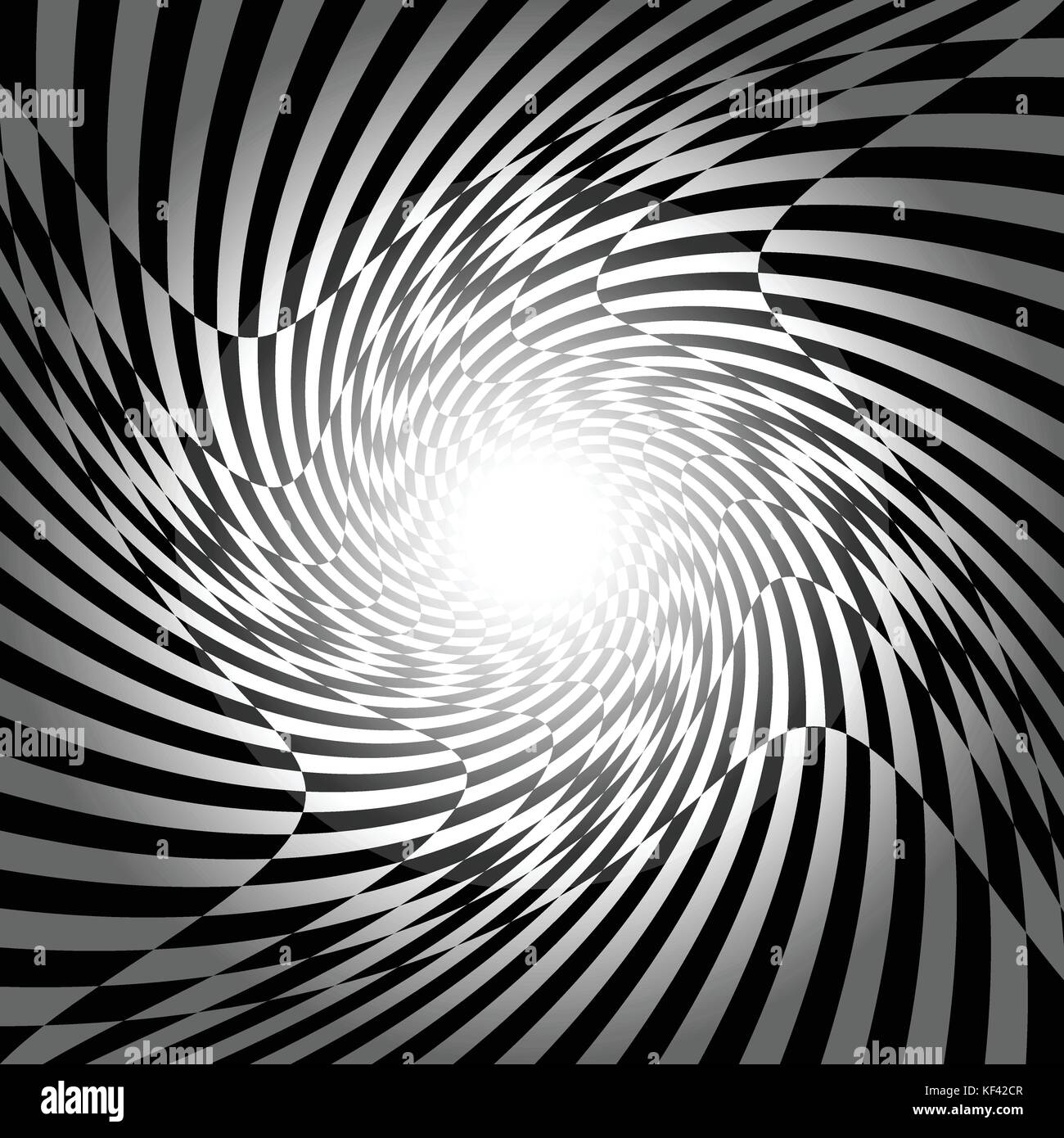 Black and white checkered spiral pattern design for abstract background ...