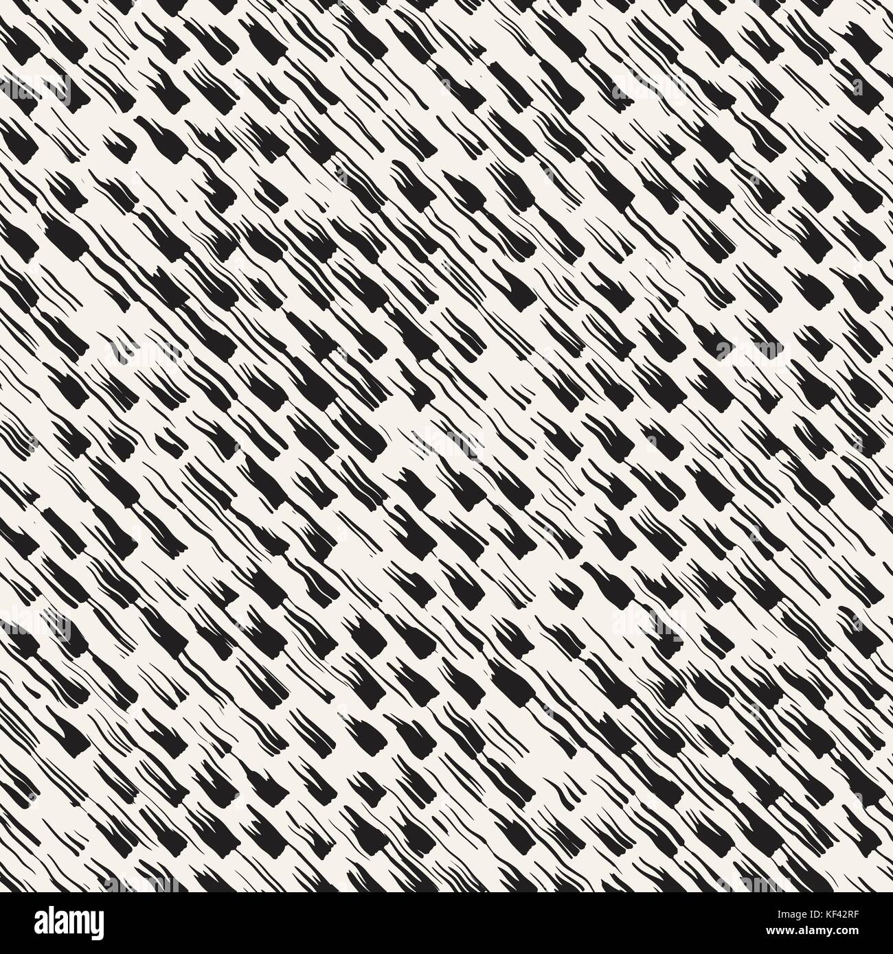 Vector seamless pattern with brush stripes and strokes. Black and white ...