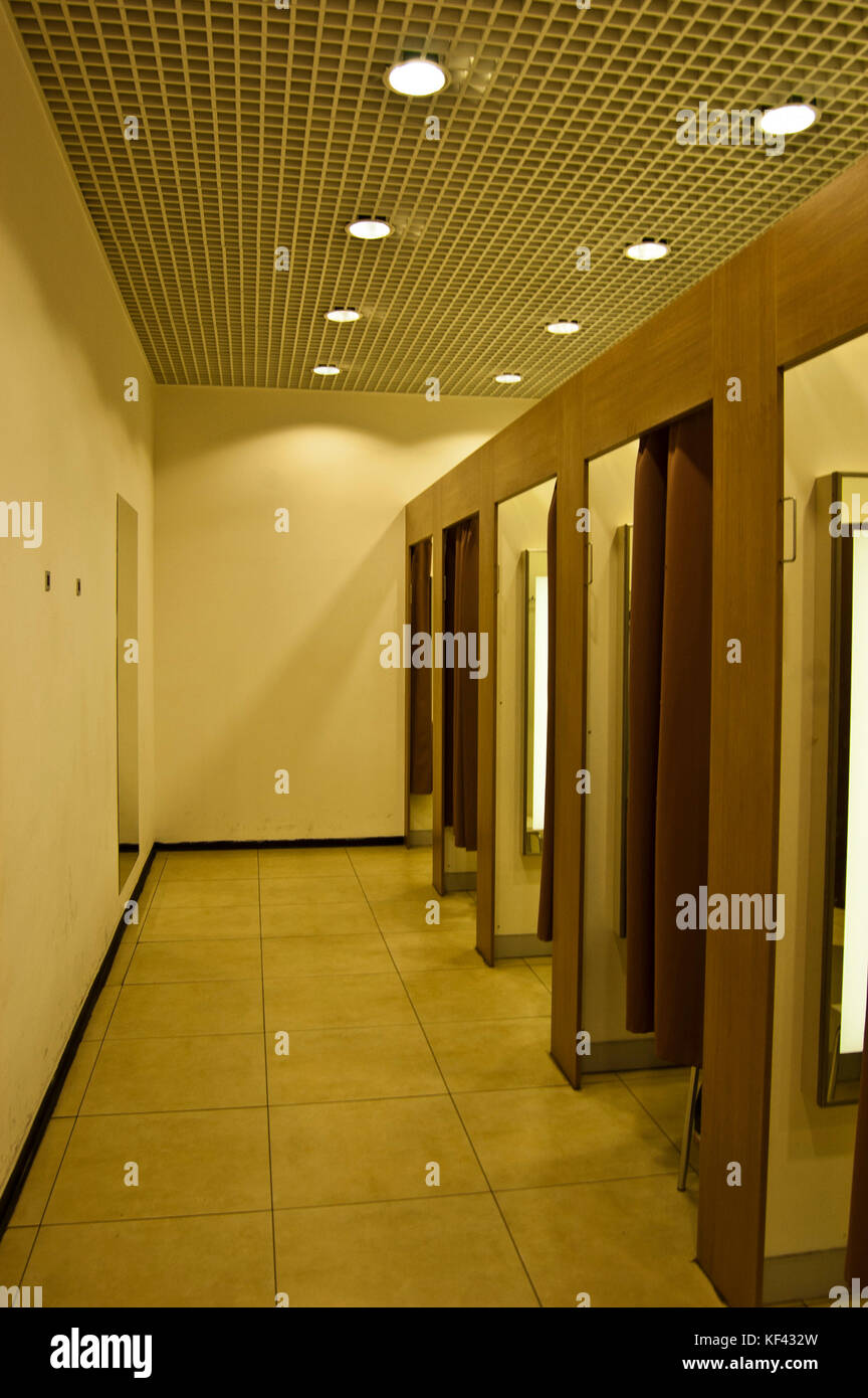 dressing rooms in a fashion store Stock Photo