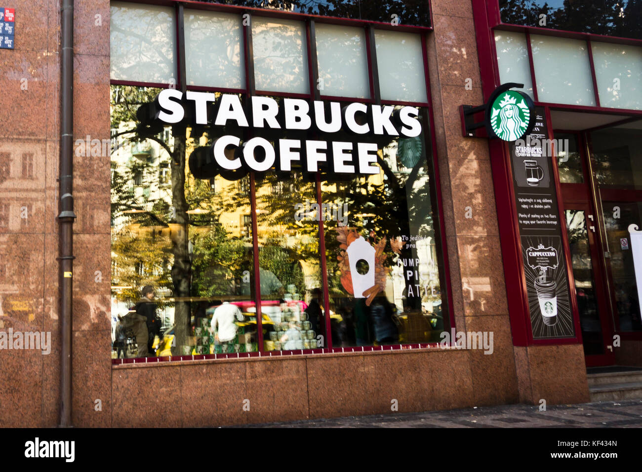 Starbucks coffee shop in Prague Stock Photo