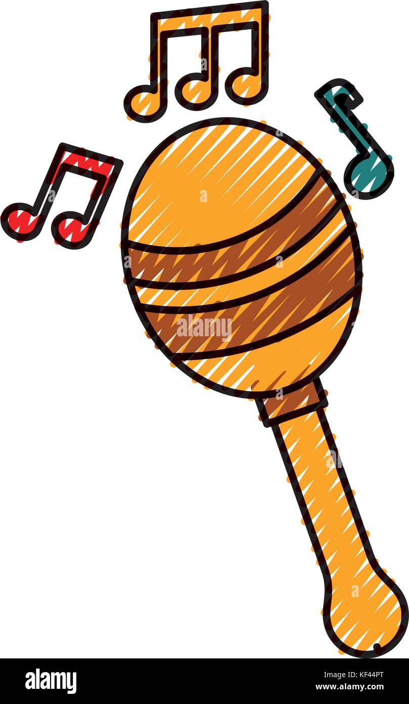 maraca note music instrument musical festival celebration Stock Vector