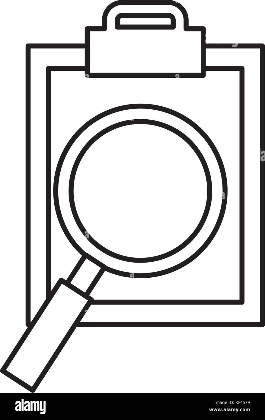 clipboard paper with magnifying glass Stock Vector Image & Art Alamy