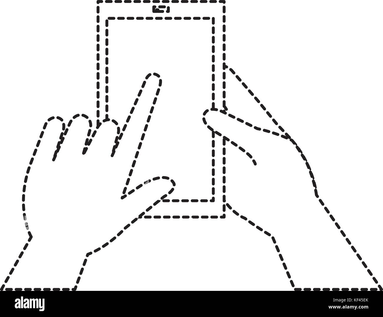 hands human with smartphone device isolated icon vector illustration ...