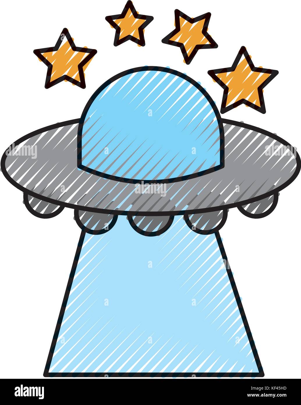 ufo flying stars saucer technology science transport Stock Vector Image ...