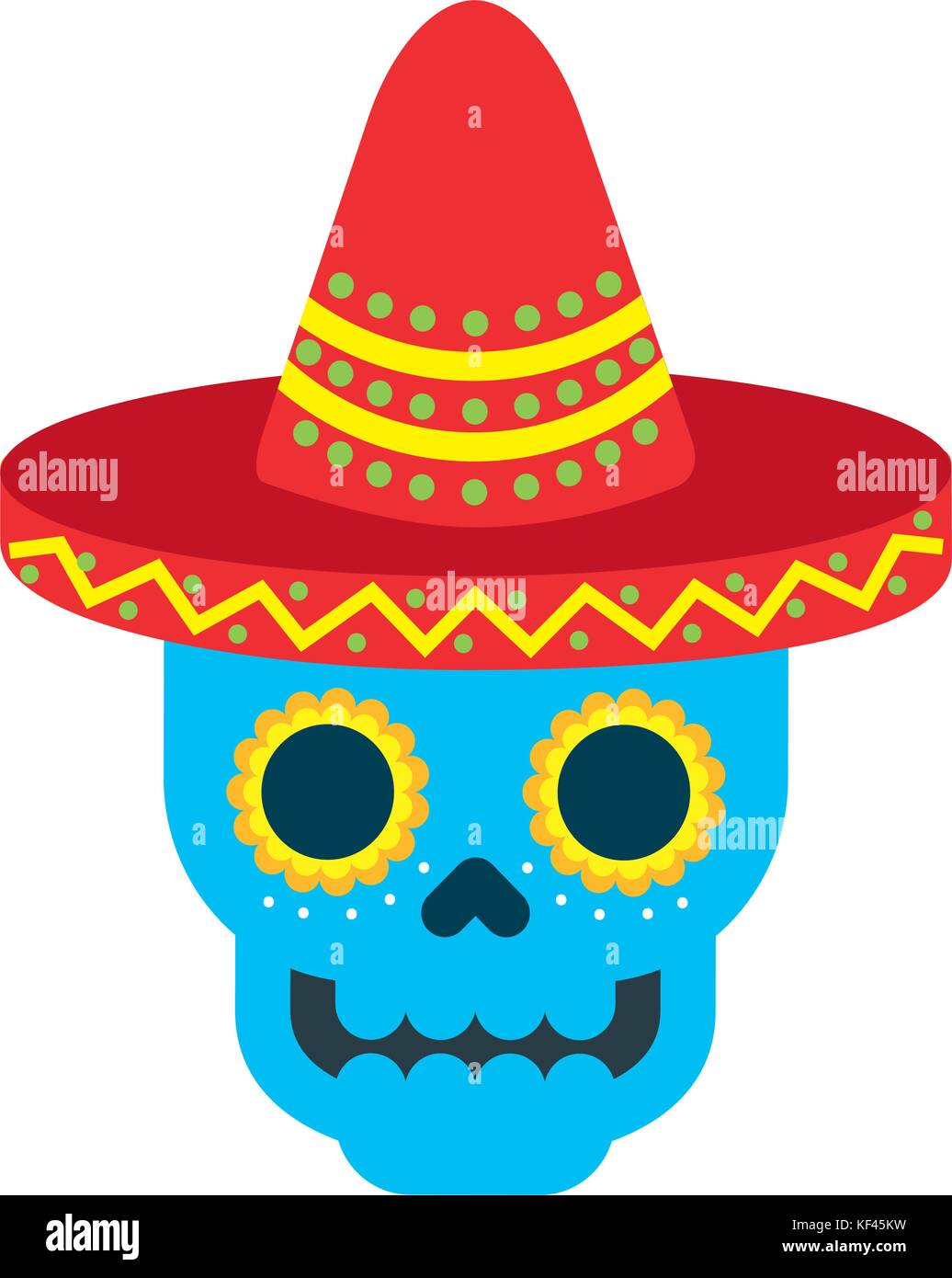 skull in hat day of the dead mexican celebration Stock Vector Image ...
